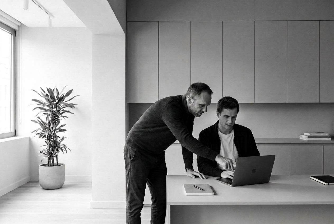 Gemeinsam am Laptop bauen